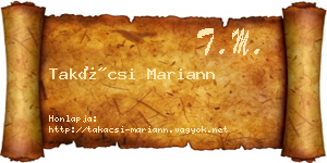 Takácsi Mariann névjegykártya