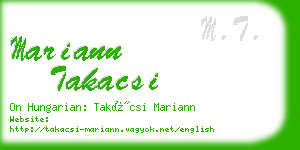 mariann takacsi business card